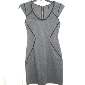Express Gray & Black Zip-Back Mini Dress